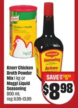 FreshCo Knorr Chicken Broth Powder Mix 1 kg or Maggi Liquid Seasoning 800 mL - LNY offer
