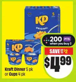 FreshCo Kraft Dinner 5 pk or Cups 4 pk offer