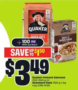 FreshCo Quaker Instant Oatmeal 232-344 g or Standard Oats 709 g-1 kg offer