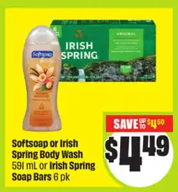 FreshCo SoftSoap or Irish Spring Body Wash 591 ml or Irish Spring Soap Bars offer