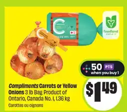 FreshCo Compliments Carrots or Yellow Onions offer