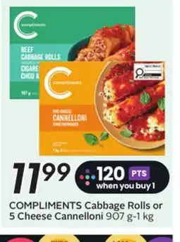 Sobeys COMPLIMENTS Cabbage Rolls or 5 Cheese Cannelloni offer