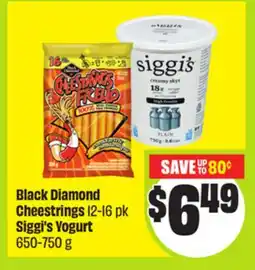FreshCo Black Diamond Cheestrings 12-16 pk Siggi's Yogurt 650-750 g offer