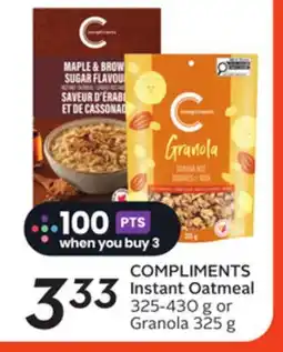 Sobeys COMPLIMENTS Instant Oatmeal offer
