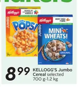 Sobeys KELLOGG'S Jumbo Cereal offer