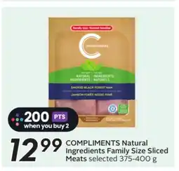 Sobeys COMPLIMENTS Natural Ingredients Family Size Sliced Meats offer