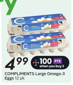 Sobeys COMPLIMENTS Large Omega-3 Eggs offer