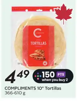 Sobeys COMPLIMENTS 10 Tortillas offer