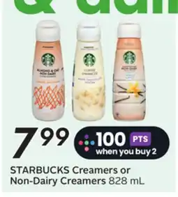 Sobeys STARBUCKS Creamers or Non-Dairy Creamers offer