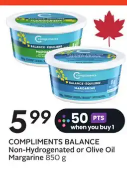 Sobeys COMPLIMENTS BALANCE Non-Hydrogenated or Olive Oil Margarine offer