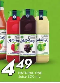 Sobeys NATURAL ONE Juice offer