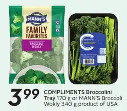 Sobeys COMPLIMENTS Broccolini Tray offer