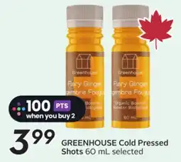 Sobeys GREENHOUSE Cold Pressed Shots offer