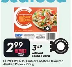 Sobeys COMPLIMENTS Crab or Lobster-Flavoured Alaskan Pollock offer