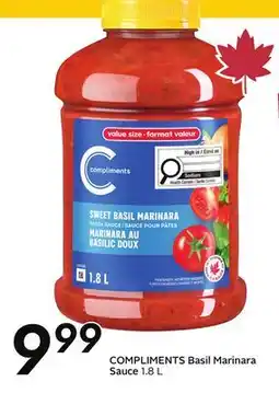 Sobeys COMPLIMENTS Basil Marinara Sauce offer