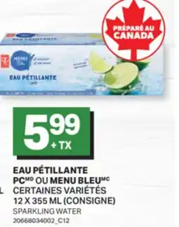 L'Intermarché EAU PÉTILLANTE OU MENU BLEUMC | (CONSIGNE) SPARKLING WATER offer