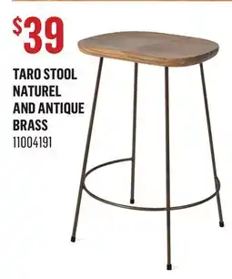 Canac Taro Stool Naturel and Antique Brass offer