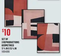 Canac SET OF 3 REPRODUCTIONS GEOMETRICO 11 3/4IN X 15 3/4IN offer