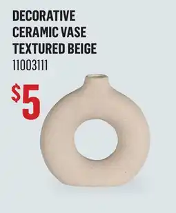 Canac Decorative Ceramic Vase Textured Beige offer
