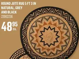 Canac Round jute Rug 5ft 3in offer