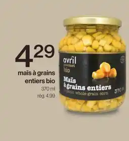 Avril Maïs à grains entiers bio offer