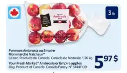 Walmart Your Fresh Market Ambrosia or Empire apples offer