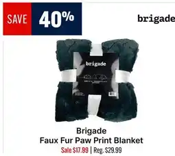 Ren’s Pets Depot Brigade Faux Fur Paw Print Blanket offer