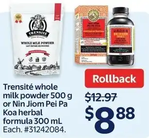 Trensite whole milk powder or Nin Jiom Pei Pa Koa herbal formula