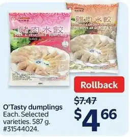 Walmart O'Tasty dumplings offer