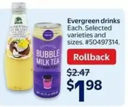 Walmart Evergreen drinks offer