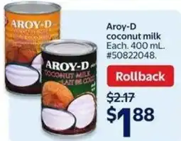 Walmart Aroy-D coconut milk offer