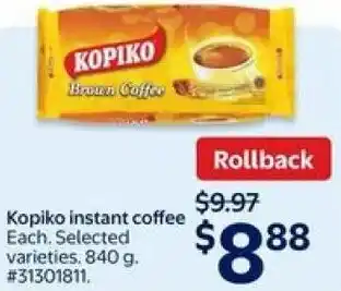 Walmart Kopiko instant coffee offer