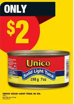 No Frills Unico solid light tuna in oil offer