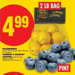No Frills Blueberries farmer's market lemons offer