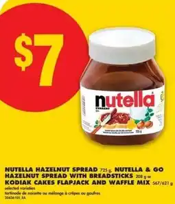 No Frills Nutella hazelnut spread, nutella & go hazelnut spread with breadsticks or kodiak cakes flapjack and waffle mix offer