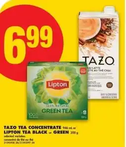 No Frills Tazo tea concentrate or lipton tea black or green offer