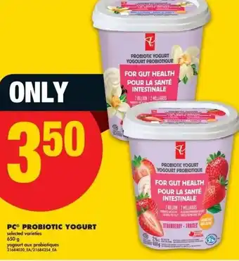 No Frills PC probiotic yogurt offer