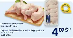 Walmart Olymel back-attached chicken leg quarters offer