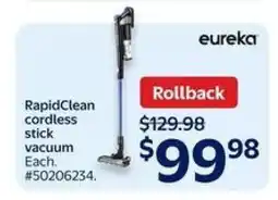 Walmart Eureka RapidClean Cordless Stick Vacuum offer