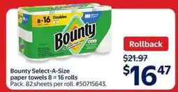 Walmart Bounty Select-A-Size Paper Towels offer