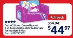 Walmart Delta Children Cozee flip-out 2-in-1 convertible chair to lounger offer