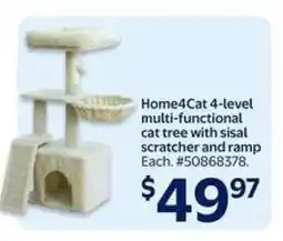 Walmart Home4Cat 4-level multi-functional cat tree offer