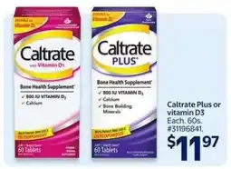 Walmart Caltrate Plus or Vitamin D3 offer