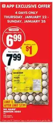 No Frills NO NAME MEDIUM EGGS offer