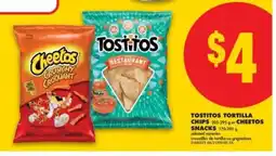 No Frills TOSTITOS TORTILLA CHIPS or CHEETOS SNACKS offer