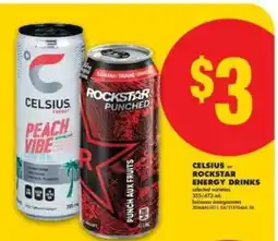 No Frills Celsius or Rockstar Energy Drinks offer