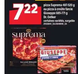 Maxi pizza Suprema ou pizza à croûte farcie Giuseppe offer
