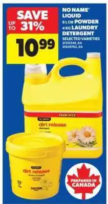 Real Canadian Superstore NO NAME LIQUID OR POWDER LAUNDRY DETERGENT offer