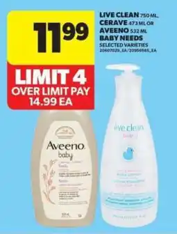 Real Canadian Superstore Live Clean, CeraVe, or Aveeno Baby Needs offer