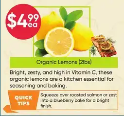 Healthy Planet Organic Lemons offer
